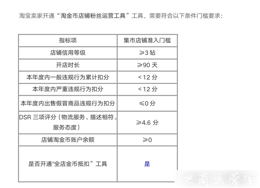 什么是淘金幣店鋪粉絲運營工具?淘金幣店鋪粉絲運營工具規(guī)則說明